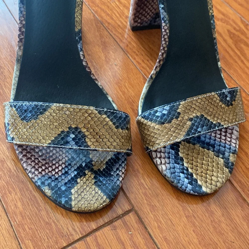 Jeffrey Campbell Lindsay Snake Print Heeled Sandal Size 8.5